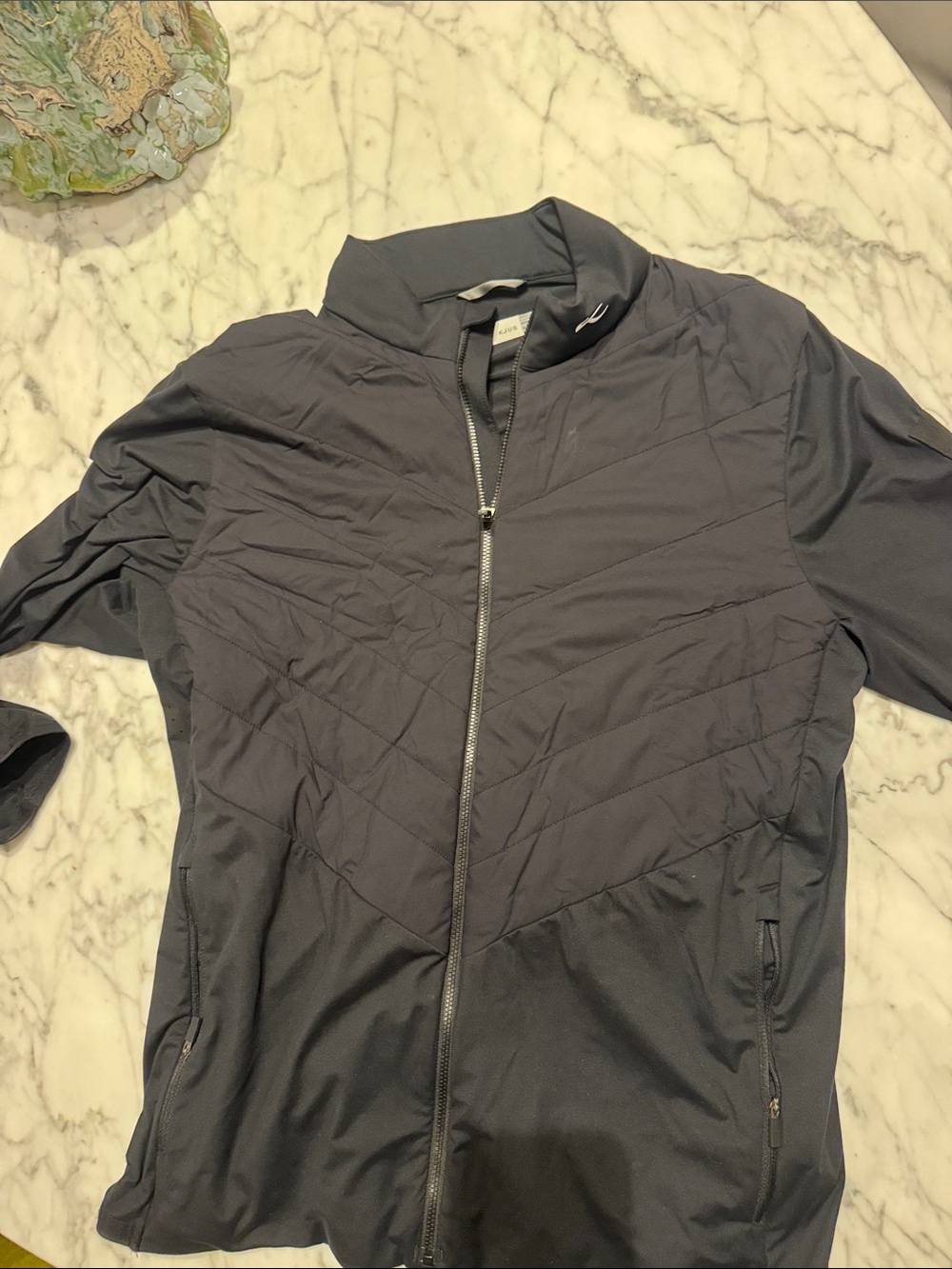 Men's Quilted Performance Jacket in Charcoal Gray